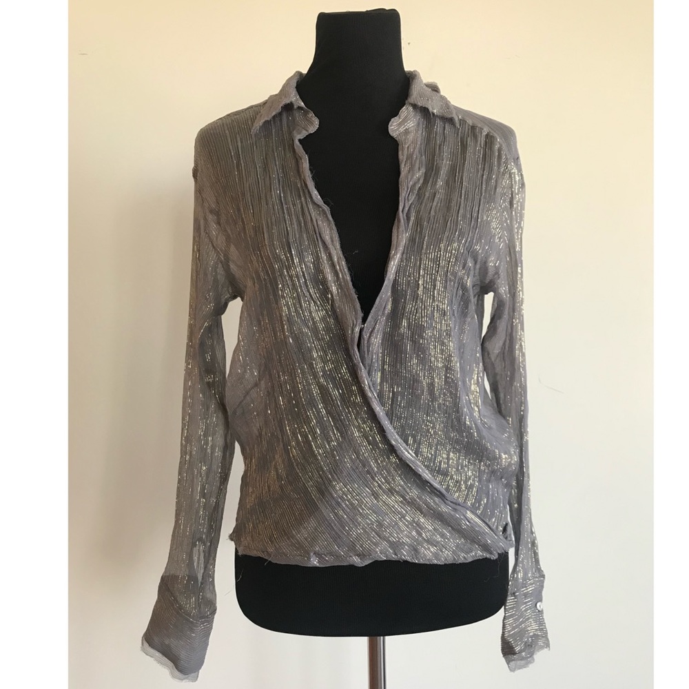Lilac Free People Long Sleeved Blouse Top